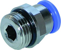 Forniklet Messing/plast push-in fittings.